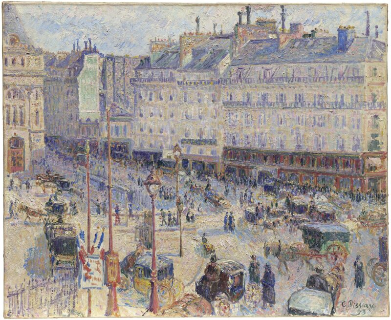Camille Pissarro is an inspiration. A French Impressionist who helped change painting forever.  Camille Pissarro and Claude Monet organized the first Impressionist Exhibition (A complete history of the 8 Impressionist Exhibits).  Pissarro was the only artist to be in all eight.  In his work you can see change of seasons, change of atmosphere, and his life long love affair with how light affects color.  