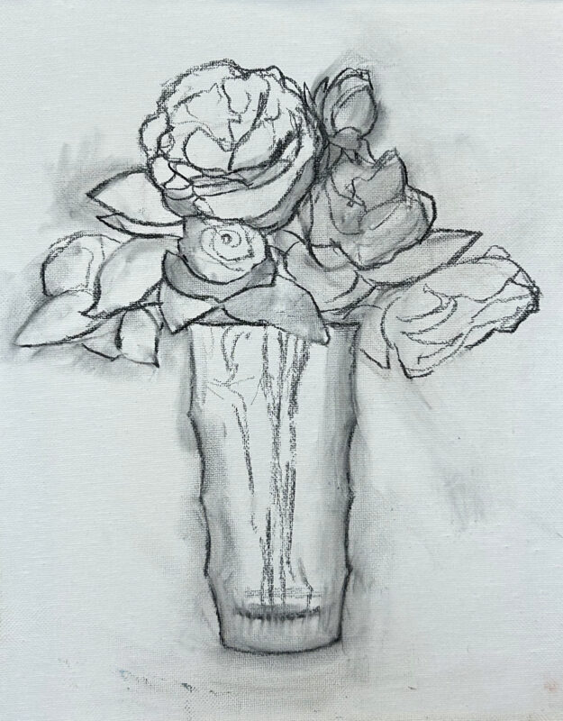 This vase of roses was so beautiful. I want to paint it again with a higher level of finish.